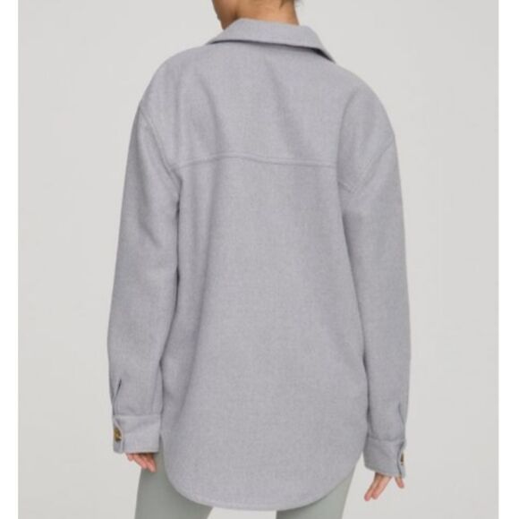 Good American Dusty Quarry Solid Oversized Shacket Women's Size 7/8 - Picture 3 of 16